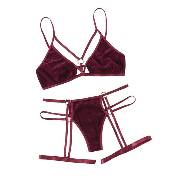 women velvet bandage lingerie set with garter underwear wireless bra lingerie with choker babydoll pijamas lenceria a30, Red;black
women velvet bandage lingerie set with garter underwear wireless bra lingerie with choker babydoll pijamas lenceria a30, Red;black
