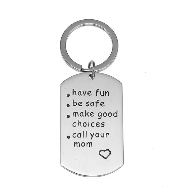 drive safe key tags have fun, be safe, make good choices and call your mom stainless steel keychain perfect gift for new driver, Slivery;golden
drive safe key tags have fun, be safe, make good choices and call your mom stainless steel keychain perfect gift for new driver, Slivery;golden