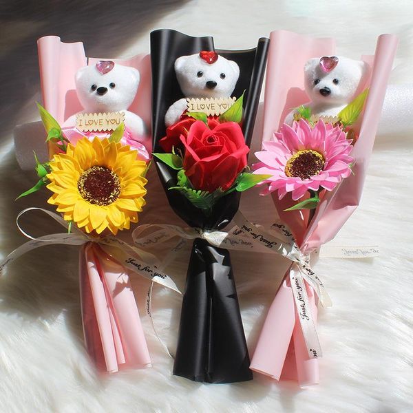 bear rose flower wedding decorations bouquet valentine's day gift soap flower fake flowers 6 style xd24082
bear rose flower wedding decorations bouquet valentine's day gift soap flower fake flowers 6 style xd24082