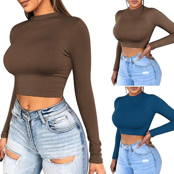 women's t-shirt women long sleeve o neck short t shirt harajuku korean basic casual clubwear autumn crop, White
women's t-shirt women long sleeve o neck short t shirt harajuku korean basic casual clubwear autumn crop, White