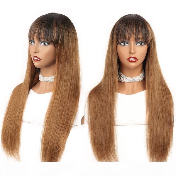 medium auburn ombre wig machine made peruvian remy straight human hair wig with bangs colored 1b 30 no lace glueless wigs for black women, Black;brown
medium auburn ombre wig machine made peruvian remy straight human hair wig with bangs colored 1b 30 no lace glueless wigs for black women, Black;brown