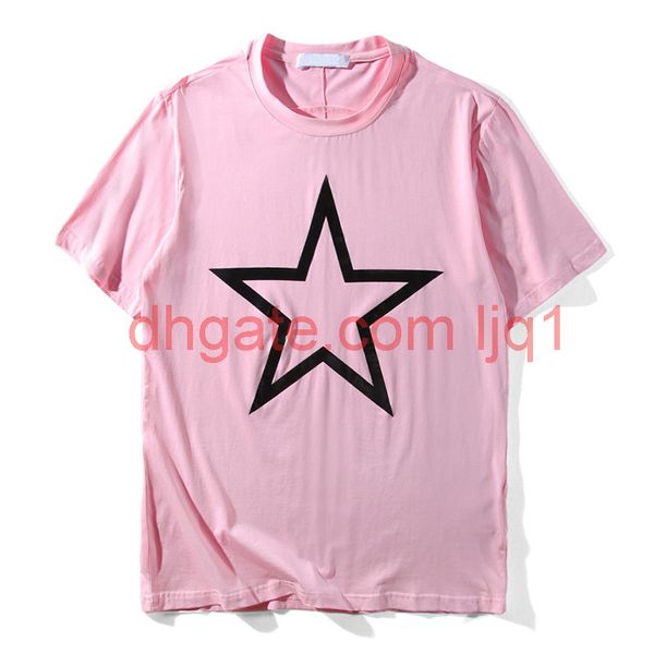 19ss mens t shirt couple cotton star print short sleeve fahion trend mens tees pink red size s-2xl, Black
19ss mens t shirt couple cotton star print short sleeve fahion trend mens tees pink red size s-2xl, Black