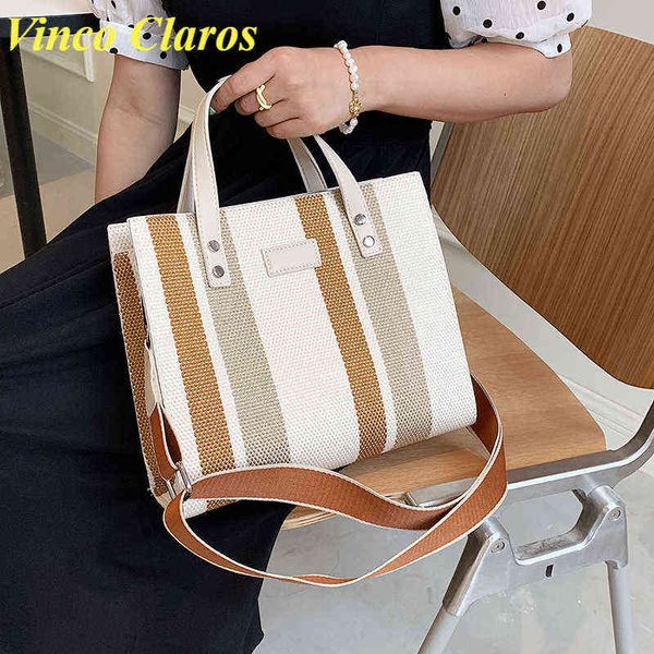 shopping bags striped big casual tote canvas large capacity handbags shoulder crossbody for women fashion messenger sac220307
shopping bags striped big casual tote canvas large capacity handbags shoulder crossbody for women fashion messenger sac220307