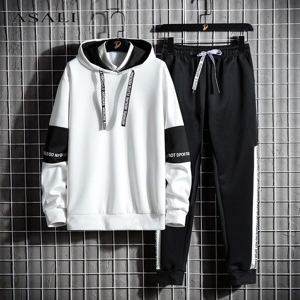 sweatshirt + pants 2-piece autumn winter casual sportswear pathwork men's hooded, Black
sweatshirt + pants 2-piece autumn winter casual sportswear pathwork men's hooded, Black