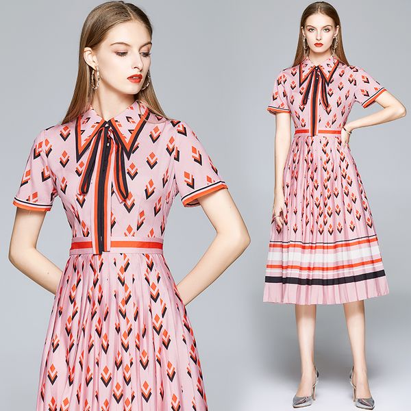 2021 new merchall summer women runway female bow sashes short sleeve vintage stripe print elegant slim pleated midi shirt zbr9, Black;gray
2021 new merchall summer women runway female bow sashes short sleeve vintage stripe print elegant slim pleated midi shirt zbr9, Black;gray