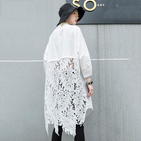 2020 new spring summer stand collar long sleeve back lace hollow out spliced big size shirt women blouse fashion tide jr835, White
2020 new spring summer stand collar long sleeve back lace hollow out spliced big size shirt women blouse fashion tide jr835, White