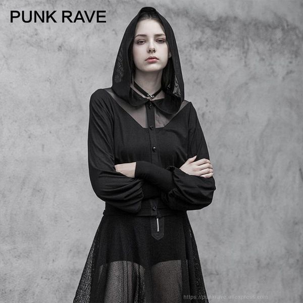 punk rave women's v-neck gothic mesh stitching perspective knitted breathable punk fashion casual hooded short jacket coat, Black;brown
punk rave women's v-neck gothic mesh stitching perspective knitted breathable punk fashion casual hooded short jacket coat, Black;brown