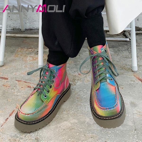 annymoli ankle boots women shoes genuine leather flat platform short boots lace up mixed colors ladies autumn black 34-39
annymoli ankle boots women shoes genuine leather flat platform short boots lace up mixed colors ladies autumn black 34-39