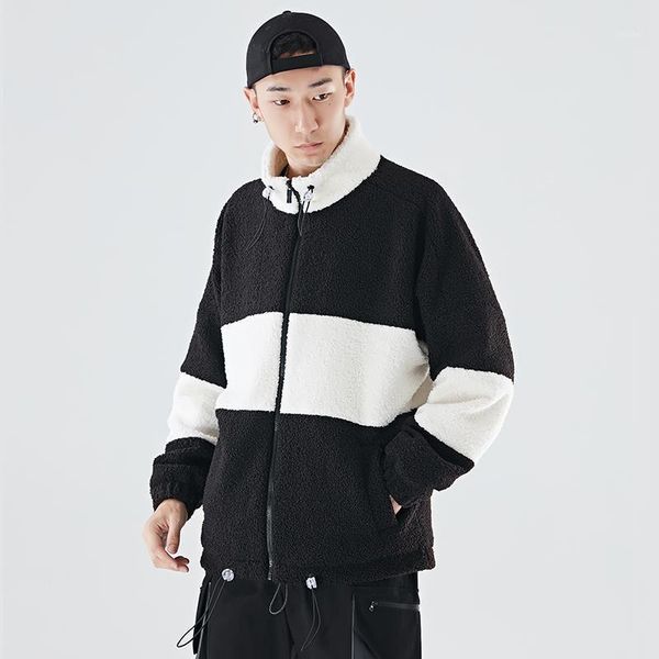 men winter coat fashion casual stitching plaid mens clothes zipper jacket lamb hair quilted coat1, Black;white
men winter coat fashion casual stitching plaid mens clothes zipper jacket lamb hair quilted coat1, Black;white