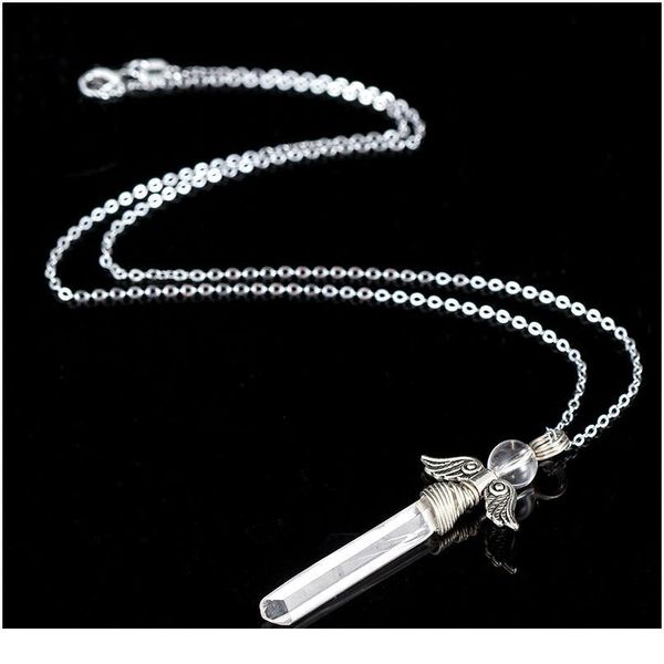 natural stones angel wings pendant handmade winding clear quartz necklace reiki chakra crystal pendant romantic gift qylfni, Black
natural stones angel wings pendant handmade winding clear quartz necklace reiki chakra crystal pendant romantic gift qylfni, Black