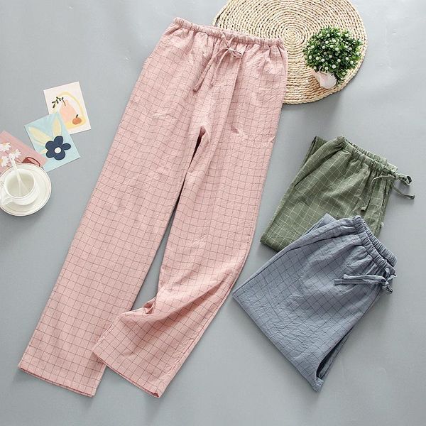 women's sleepwear pure cotton washed plaid pajama pants autumn home korean style pocket straight trousers can be worn outside, Black;red
women's sleepwear pure cotton washed plaid pajama pants autumn home korean style pocket straight trousers can be worn outside, Black;red