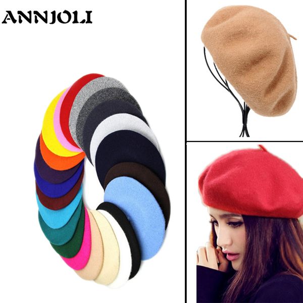 berets annjoli french style solid casual vintage women's hat beret plain cap girl's wool 17 colors women, Blue;gray
berets annjoli french style solid casual vintage women's hat beret plain cap girl's wool 17 colors women, Blue;gray