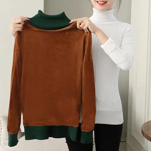 sweaters women turtleneck thick knitted sweater pullover winter velvet soild color knitwear harajuku female bottoming knit 1, White;black
sweaters women turtleneck thick knitted sweater pullover winter velvet soild color knitwear harajuku female bottoming knit 1, White;black