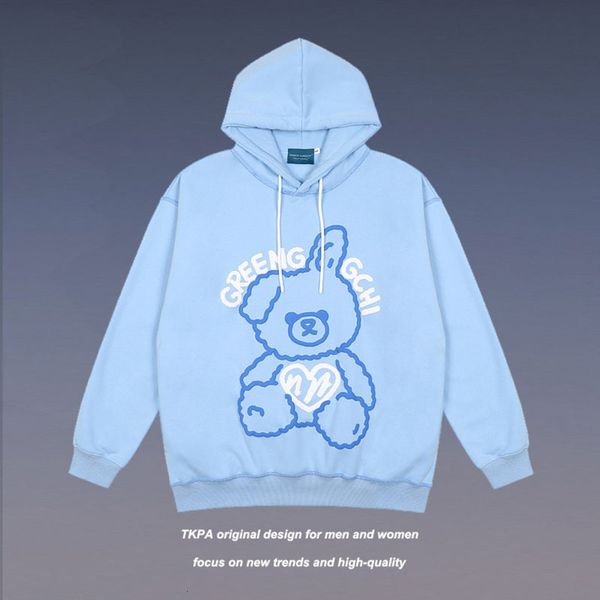 tkpa2021 autumn winter new national fashion cartoon bear printed plush thickened couple hooded sweater for men and women, Black
tkpa2021 autumn winter new national fashion cartoon bear printed plush thickened couple hooded sweater for men and women, Black