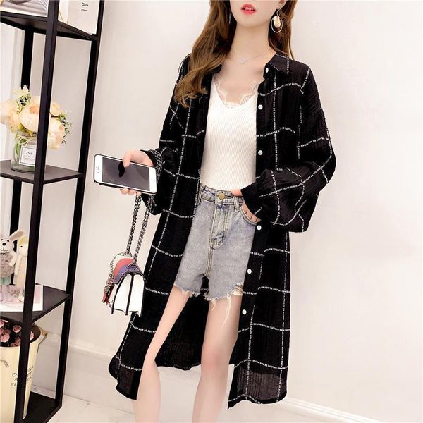 mid-length loose plaid shirt women western style long-sleeved sunscreen clothes ins super fire and thin jacket tide1, White
mid-length loose plaid shirt women western style long-sleeved sunscreen clothes ins super fire and thin jacket tide1, White