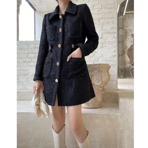 city moon "original design ladies' small joss-stick of new fund of 2020 autumn wind female long coats in the tweed coat1, Black
city moon "original design ladies' small joss-stick of new fund of 2020 autumn wind female long coats in the tweed coat1, Black