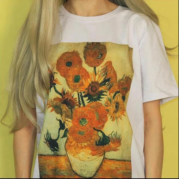 van gogh art oil painting retro sunflower casual short sleeve female summer harajuku t shirt aesthetic cute casual loose, White
van gogh art oil painting retro sunflower casual short sleeve female summer harajuku t shirt aesthetic cute casual loose, White