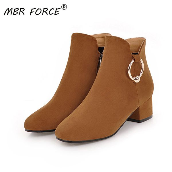 mbr force newsimple and exquisite metal round buckle decorative suede low-heel non-slip rubber sole zipper warm women's boots, Black
mbr force newsimple and exquisite metal round buckle decorative suede low-heel non-slip rubber sole zipper warm women's boots, Black