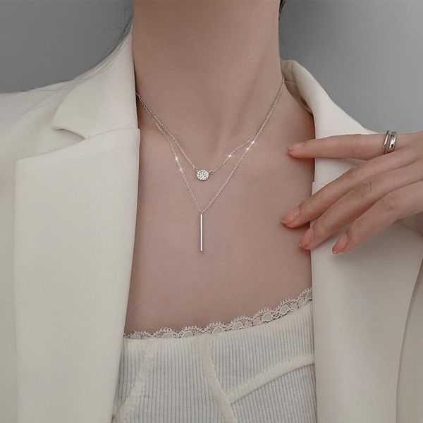 chains 925 sterling silver long stick pendant necklace for women double layer geometric wedding jewelry s-n712
chains 925 sterling silver long stick pendant necklace for women double layer geometric wedding jewelry s-n712