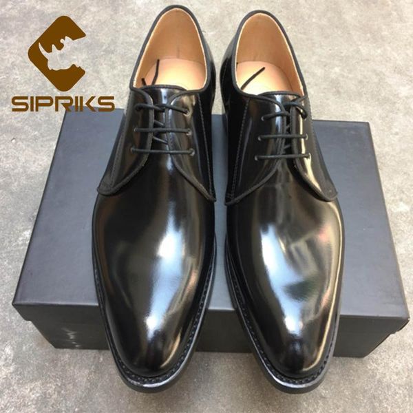 

sipriks mens shiny leather shoes imported italian calf leather black dress derby shoes pointed toe sewing welted oxfords 2020
