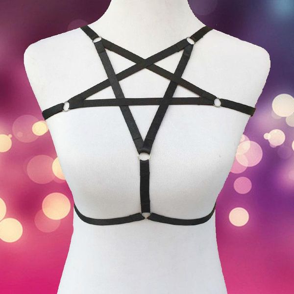 garters pentagram bondage harness bra handmade cage elastic harajuku pole dance lingerie summer body garter, Black;white
garters pentagram bondage harness bra handmade cage elastic harajuku pole dance lingerie summer body garter, Black;white