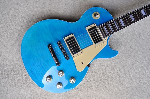 factory custom blue electric guitar with flame maple veneer,chrome hardware,trapezoid fret inlay,white pickguard,offer customized
factory custom blue electric guitar with flame maple veneer,chrome hardware,trapezoid fret inlay,white pickguard,offer customized