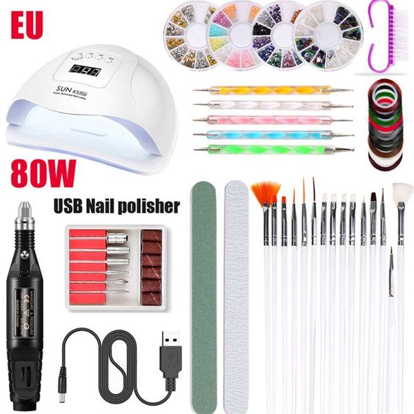 80w uv led nail lamp dryer polish nail art tool electric grinder polisher brush dotting painting pen manicure care set
80w uv led nail lamp dryer polish nail art tool electric grinder polisher brush dotting painting pen manicure care set