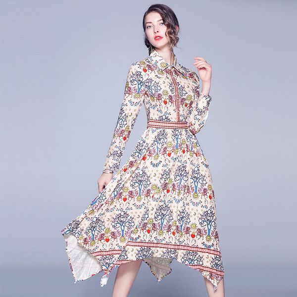 2021 new vintage high waist irregular women full sleeve turn-down collar flower print elegant pleated es slim feminino kvle, Black;gray
2021 new vintage high waist irregular women full sleeve turn-down collar flower print elegant pleated es slim feminino kvle, Black;gray
