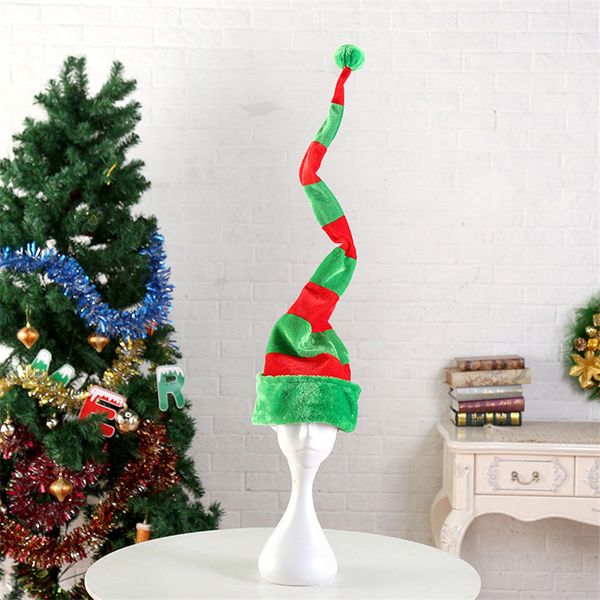 2020 Christmas Halloween Party Ornament Hats Red Green Stripe Adults Kids Fashion Caps Xmas Party Decorations Supplies Gifts Ly1111
