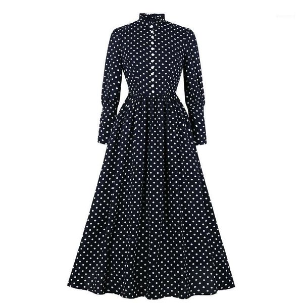 casual dresses black retro polka dots stand collar a line ankle-length date night long sleeve french chic dot1, Black;gray
casual dresses black retro polka dots stand collar a line ankle-length date night long sleeve french chic dot1, Black;gray