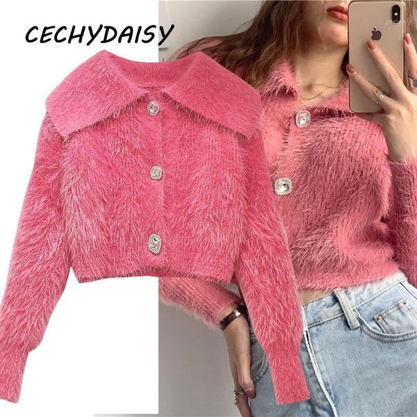 autumn winter sweater cardigan for women 2020 turn-down collar solid diamond buckle elegant pink black knitted short jacket 1, White
autumn winter sweater cardigan for women 2020 turn-down collar solid diamond buckle elegant pink black knitted short jacket 1, White