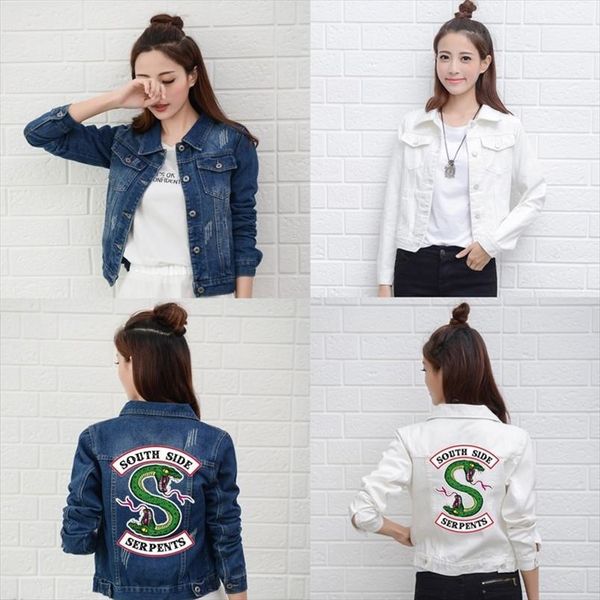 riverdale new denim jacket south side serpents streetwear spring jeans women jacket harajuku fashion denim clothing female, Black;brown
riverdale new denim jacket south side serpents streetwear spring jeans women jacket harajuku fashion denim clothing female, Black;brown
