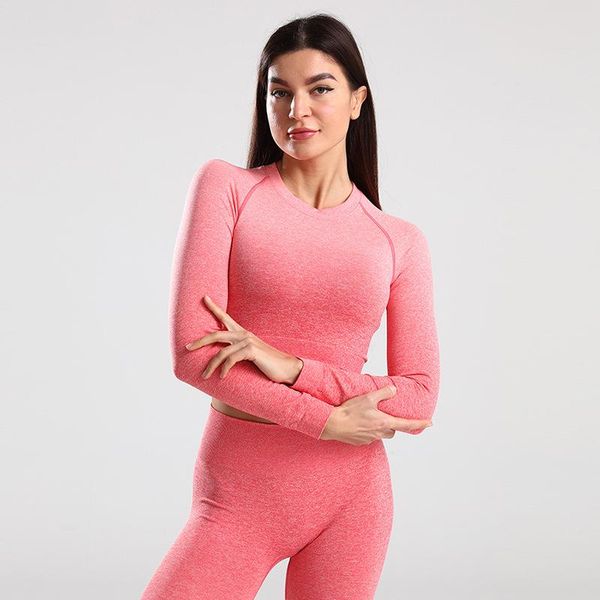 seamless yoga long sleeve gym crop women sports t-shirts fitness crop gym active wear workout athletic shirt, White;red
seamless yoga long sleeve gym crop women sports t-shirts fitness crop gym active wear workout athletic shirt, White;red