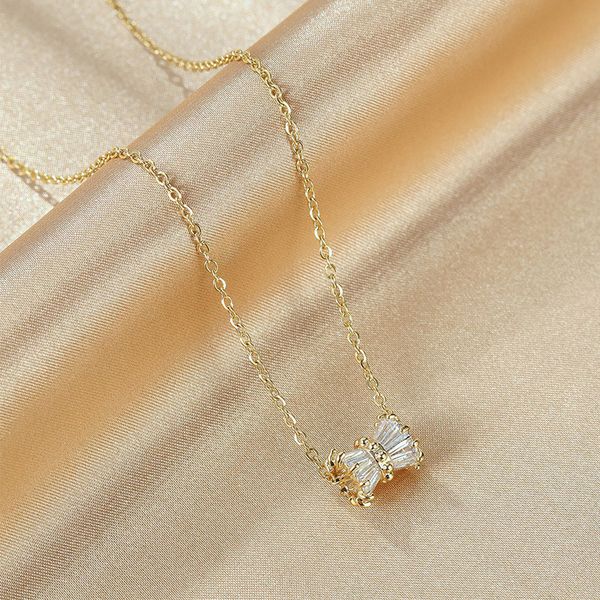 chokers fashion zircon necklace for women stainless steel chain bowknot pendant choker girl cz rose gold color jewelry collier, Golden;silver
chokers fashion zircon necklace for women stainless steel chain bowknot pendant choker girl cz rose gold color jewelry collier, Golden;silver