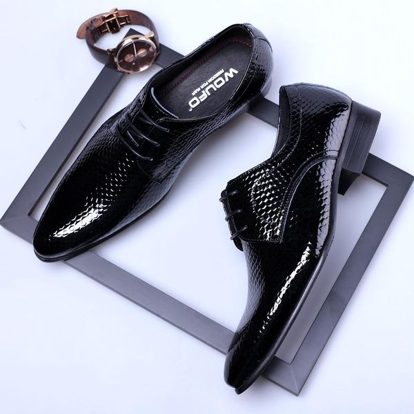 men patent leather shoes lace-up men shoes business formal wear pointed toe leather comfortable oxfords chaussure homme, Black
men patent leather shoes lace-up men shoes business formal wear pointed toe leather comfortable oxfords chaussure homme, Black