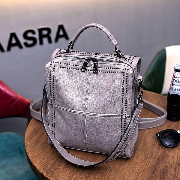 new women genuine leather backpack rivet school bags for teenage girls fashion female bagpack schoolbag sac feminina mochila
new women genuine leather backpack rivet school bags for teenage girls fashion female bagpack schoolbag sac feminina mochila