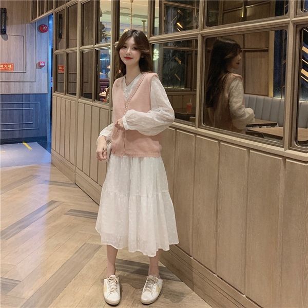 elbjd sweet suit knitted waistcoat suit dress early small vest dress autumn small gentle women's two-piece style 3lpej, Gray
elbjd sweet suit knitted waistcoat suit dress early small vest dress autumn small gentle women's two-piece style 3lpej, Gray