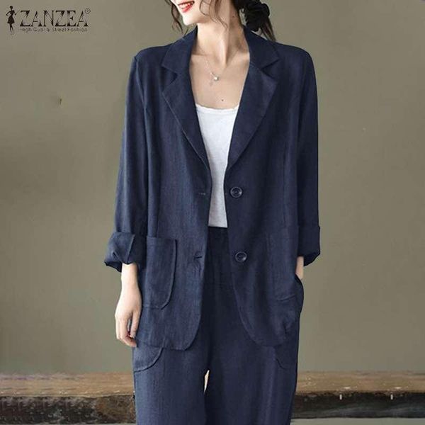 women business suit set uniform oversize cotton linen sets zanzea new elegant office work wear female pant suits 2 piece sets, White
women business suit set uniform oversize cotton linen sets zanzea new elegant office work wear female pant suits 2 piece sets, White