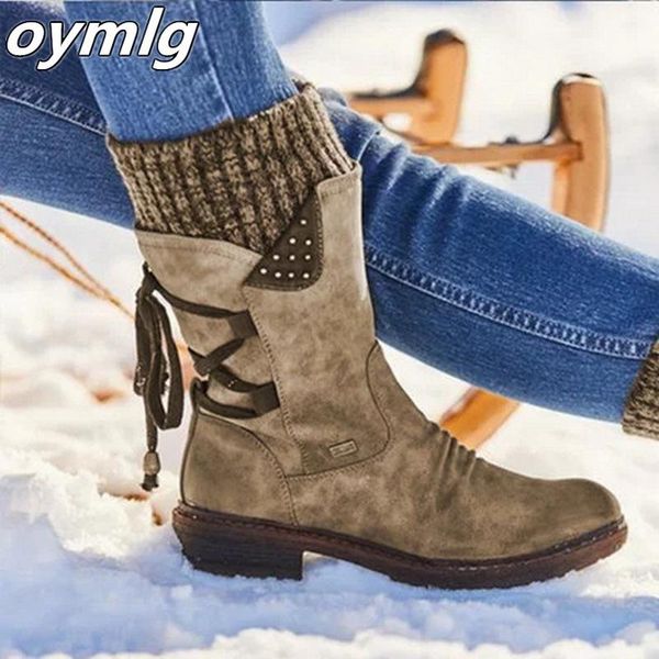 2020 new warm winter snow boots women zipper fashion pu leather mid-calf boots back lace-up design solid low heel shoes, Black
2020 new warm winter snow boots women zipper fashion pu leather mid-calf boots back lace-up design solid low heel shoes, Black