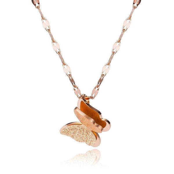 new arrival double frosted butterfly pendant necklace fashion titanium steel jewelry not fade drop shipping, Silver
new arrival double frosted butterfly pendant necklace fashion titanium steel jewelry not fade drop shipping, Silver