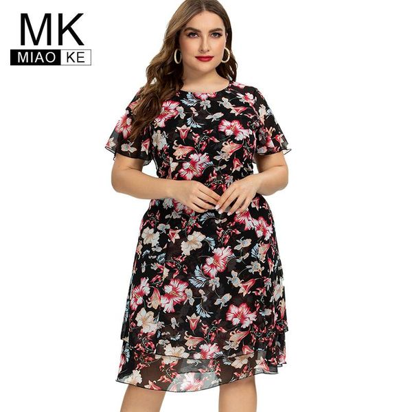 party dresses 2021 summer womens plus size print flower dress fashion ladies chiffon elegant 4xl 5xl 6xl, White;black
party dresses 2021 summer womens plus size print flower dress fashion ladies chiffon elegant 4xl 5xl 6xl, White;black