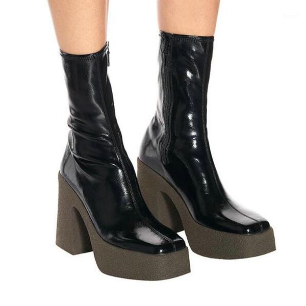 boots autumn winter brand elastic leather shoes for women ankle high heels balck brown female platform drop ship1, Black
boots autumn winter brand elastic leather shoes for women ankle high heels balck brown female platform drop ship1, Black