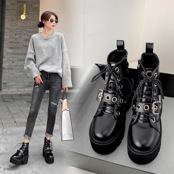 ymechic womens thick sole ankle combat boots for women black platform shoes punk gothic high heel lace up boots autumn
ymechic womens thick sole ankle combat boots for women black platform shoes punk gothic high heel lace up boots autumn