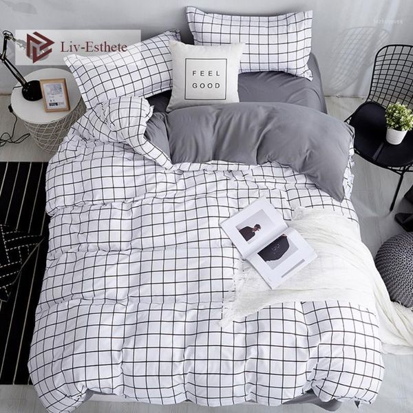 fashion classic black grid bedding set double king bed linen soft duvet cover pillowcase flat sheet for adult1
fashion classic black grid bedding set double king bed linen soft duvet cover pillowcase flat sheet for adult1