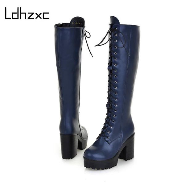 ldhzxc 2020 new knee high boots women square high heels platform ladies boots lace up autumn winter female big size 42 43, Black
ldhzxc 2020 new knee high boots women square high heels platform ladies boots lace up autumn winter female big size 42 43, Black