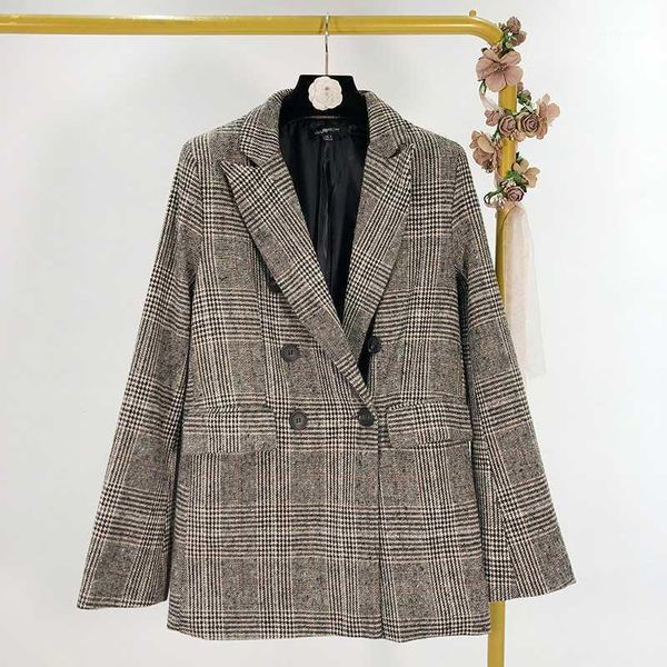 women's suits & blazers spring plaid blazer coat women 2021 fashion long sleeve double breasted jacket slim feminino1, White;black
women's suits & blazers spring plaid blazer coat women 2021 fashion long sleeve double breasted jacket slim feminino1, White;black