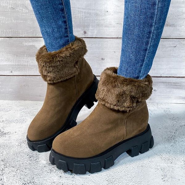 winter simple ankle boots comfortable flock leather zip solid color keep warm women boots plush platform increased snow boots088, Black
winter simple ankle boots comfortable flock leather zip solid color keep warm women boots plush platform increased snow boots088, Black