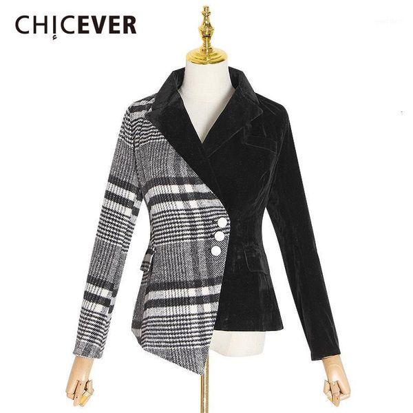chicever velour patchwork velvet plaid blazer coat female long sleeve asymmetrical autumn women's suits 2020 fashion new clothes1, White;black
chicever velour patchwork velvet plaid blazer coat female long sleeve asymmetrical autumn women's suits 2020 fashion new clothes1, White;black