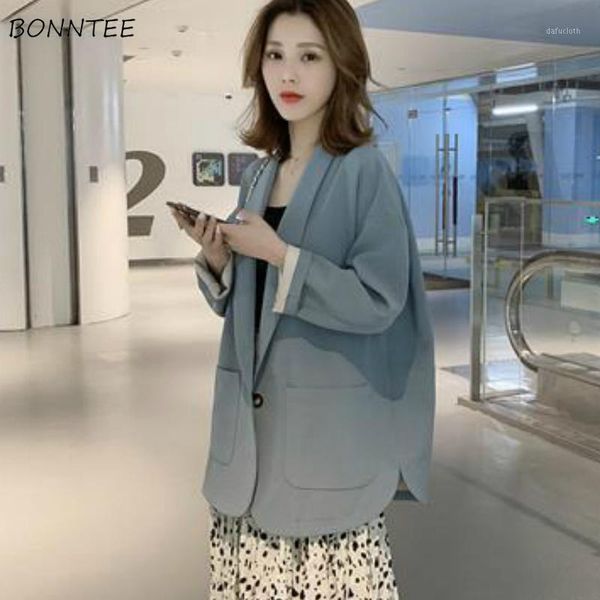blazers women spring korean style black blue chic loose soft elegant minimalist all-match notched trendy button fashion new1, White;black
blazers women spring korean style black blue chic loose soft elegant minimalist all-match notched trendy button fashion new1, White;black