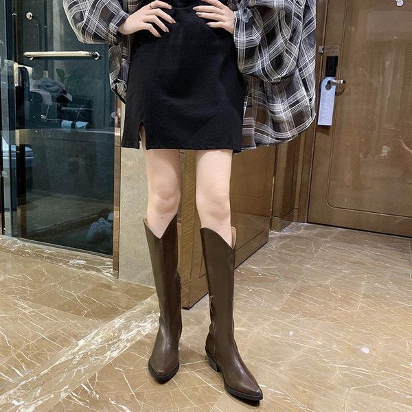 new soft split leather women white knee high boots motorcycle boots female autumn shoes woman punk motorcycle 2020 spring, Black
new soft split leather women white knee high boots motorcycle boots female autumn shoes woman punk motorcycle 2020 spring, Black